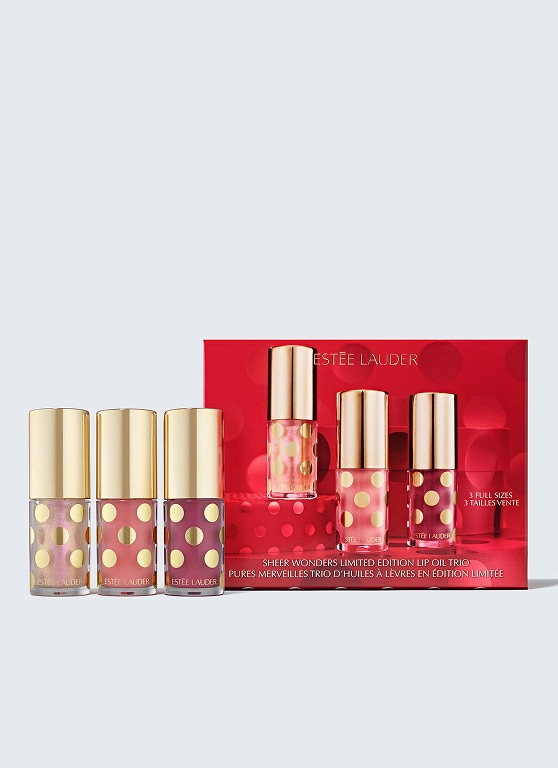 sheer wonders holiday lip oil trio
